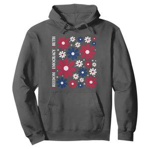 Subtle FDT Hoodie Boho Floral Red White Blue Social Justice TS10 Dark Heather Print Your Wear
