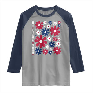 Subtle FDT Raglan Shirt Boho Floral Red White Blue Social Justice TS10 Sport Gray Navy Print Your Wear