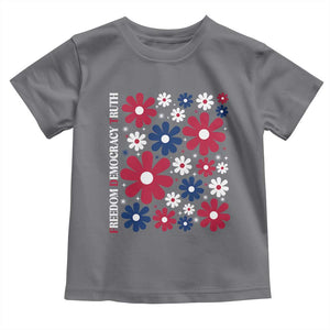 Subtle FDT Toddler T Shirt Boho Floral Red White Blue Social Justice TS10 Charcoal Print Your Wear