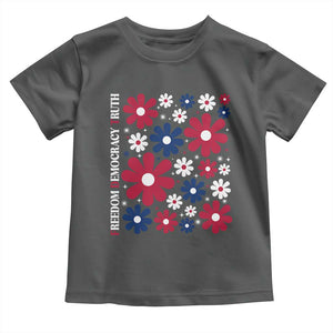 Subtle FDT Toddler T Shirt Boho Floral Red White Blue Social Justice TS10 Dark Heather Print Your Wear