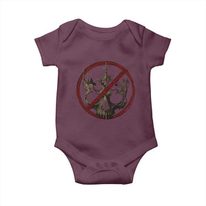 No Kings in America Baby Onesie Skull Crown Nope Kings TS10 Maroon Print Your Wear