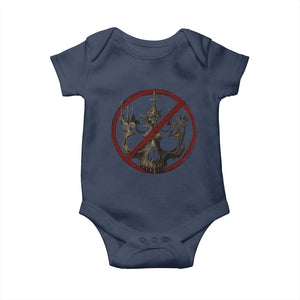 No Kings in America Baby Onesie Skull Crown Nope Kings TS10 Navy Print Your Wear