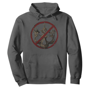 No Kings in America Hoodie Skull Crown Nope Kings TS10 Dark Heather Print Your Wear