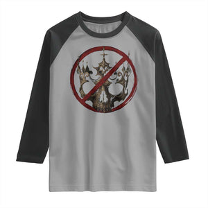 No Kings in America Raglan Shirt Skull Crown Nope Kings TS10 Sport Gray Black Print Your Wear