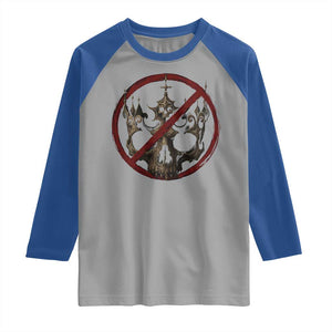 No Kings in America Raglan Shirt Skull Crown Nope Kings TS10 Sport Gray Royal Print Your Wear