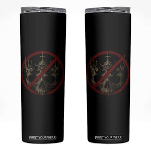 No Kings in America Skinny Tumbler Skull Crown Nope Kings TS10 Black Print Your Wear