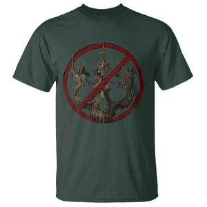 No Kings in America T Shirt Skull Crown Nope Kings TS10 Dark Forest Green Print Your Wear