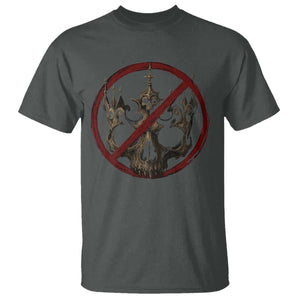 No Kings in America T Shirt Skull Crown Nope Kings TS10 Dark Heather Print Your Wear