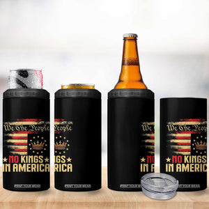 No Kings in America 4 in 1 Can Cooler Tumbler Vintage Old American Flag Patriotic 1776 We The People TS10 Print Your Wear