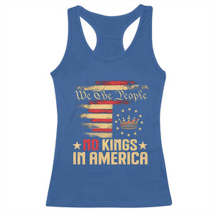 No Kings in America Racerback Tank Top Vintage Old American Flag Patriotic 1776 We The People TS10 Royal Blue Print Your Wear