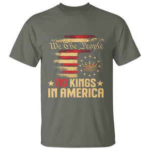 No Kings in America T Shirt Vintage Old American Flag Patriotic 1776 We The People TS10 Military Green Print Your Wear