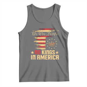 No Kings in America Tank Top Vintage Old American Flag Patriotic 1776 We The People TS10 Black Heather Print Your Wear