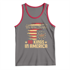 No Kings in America Tank Top Vintage Old American Flag Patriotic 1776 We The People TS10 Deep Heather Red Print Your Wear