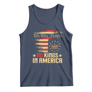 No Kings in America Tank Top Vintage Old American Flag Patriotic 1776 We The People TS10 Navy Print Your Wear