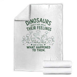 Funny Psychology Lover Throw Blanket Dinosaurs Didnt Talk About Their Feelings Mental Health Therapist