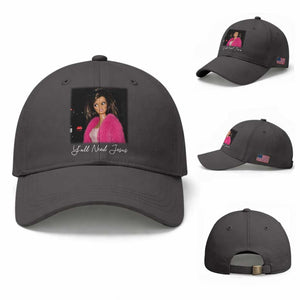 Y'all Need Jesus Funny Girls Meme Saying Christian Humor Baseball Cap TS10 Baseball Cap Universal Fit Dark Gray Print Your Wear