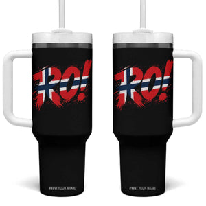 Ro Norway Viking Norwegian Flag Nordic Pride Tumbler With Handle TS10 One Size: 40 oz Black Print Your Wear