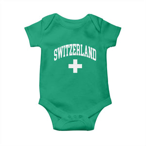 Switzerland Flag Vintage Baby Onesie Swiss Retro Vintage