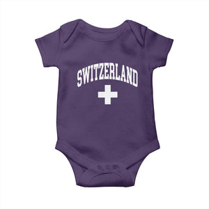 Switzerland Flag Vintage Baby Onesie Swiss Retro Vintage