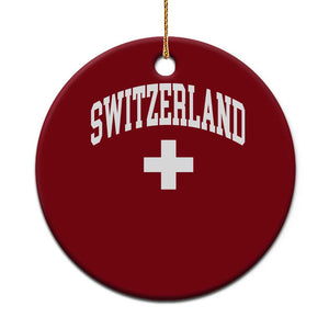 Switzerland Flag Vintage Ceramic Ornament Swiss Retro Vintage