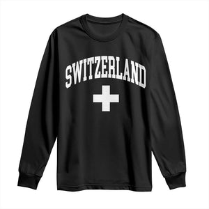 Switzerland Flag Vintage Long Sleeve Shirt Swiss Retro Vintage