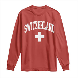 Switzerland Flag Vintage Long Sleeve Shirt Swiss Retro Vintage