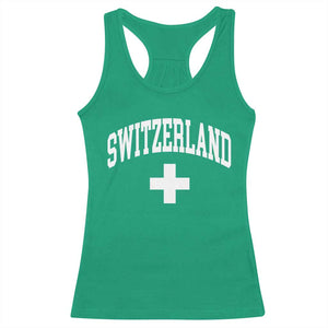Switzerland Flag Vintage Racerback Tank Top Swiss Retro Vintage