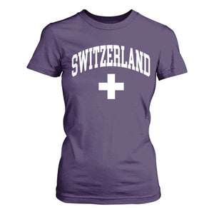 Switzerland Flag Vintage T Shirt For Women Swiss Retro Vintage
