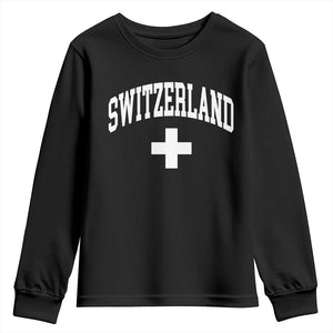 Switzerland Flag Vintage Youth Sweatshirt Swiss Retro Vintage