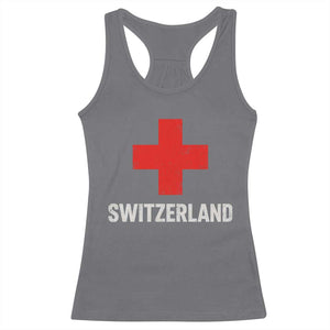 Vintage Retro Switzerland Fan Racerback Tank Top Swiss Cross Flag