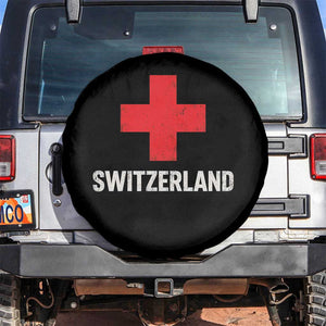 Vintage Retro Switzerland Fan Spare Tire Cover Swiss Cross Flag TS10 No hole Black Print Your Wear