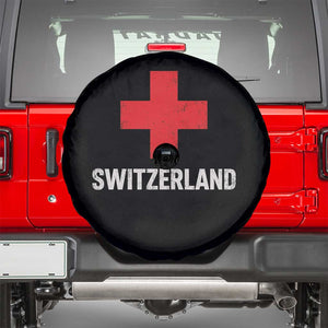 Vintage Retro Switzerland Fan Spare Tire Cover Swiss Cross Flag TS10 Black Print Your Wear