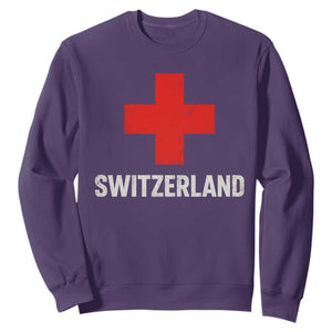 Vintage Retro Switzerland Fan Sweatshirt Swiss Cross Flag