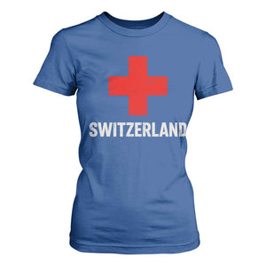 Vintage Retro Switzerland Fan T Shirt For Women Swiss Cross Flag