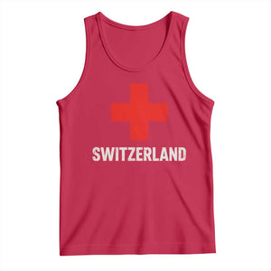 Vintage Retro Switzerland Fan Tank Top Swiss Cross Flag