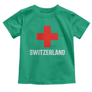 Vintage Retro Switzerland Fan Toddler T Shirt Swiss Cross Flag