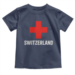 Vintage Retro Switzerland Fan Toddler T Shirt Swiss Cross Flag