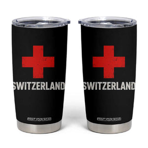 Vintage Retro Switzerland Fan Tumbler Cup Swiss Cross Flag TS10 Black Print Your Wear