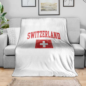 Switzerland Fan Throw Blanket Vintage Retro Swiss Cross Flag TS10 Print Your Wear