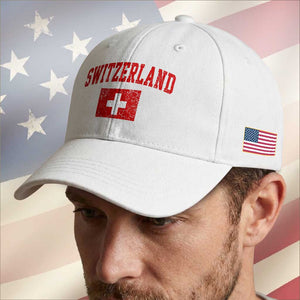 Switzerland Fan Baseball Cap Vintage Retro Swiss Cross Flag