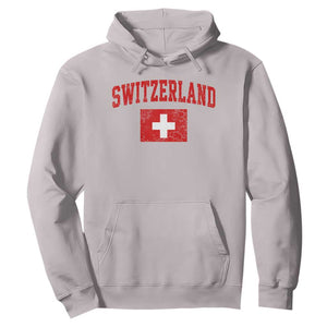 Switzerland Fan Hoodie Vintage Retro Swiss Cross Flag