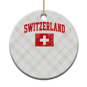 Switzerland Fan Ceramic Ornament Vintage Retro Swiss Cross Flag
