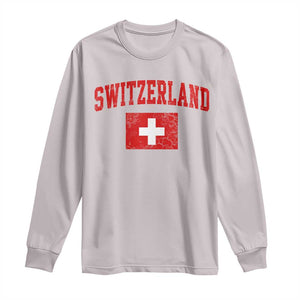 Switzerland Fan Long Sleeve Shirt Vintage Retro Swiss Cross Flag