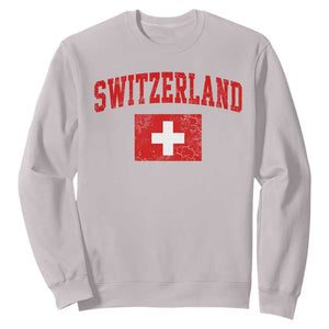 Switzerland Fan Sweatshirt Vintage Retro Swiss Cross Flag