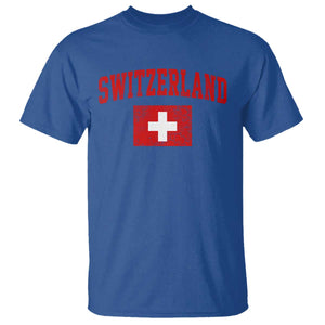 Switzerland Fan T Shirt Vintage Retro Swiss Cross Flag
