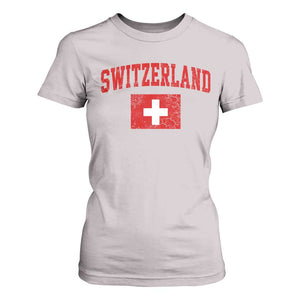 Switzerland Fan T Shirt For Women Vintage Retro Swiss Cross Flag
