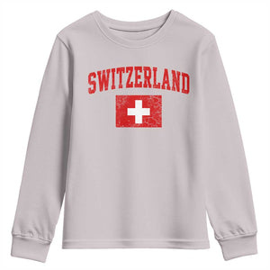 Switzerland Fan Youth Sweatshirt Vintage Retro Swiss Cross Flag