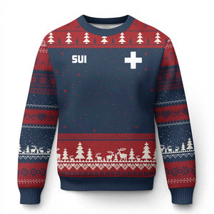 Switzerland Ugly Christmas Sweater Retro Swiss Flag