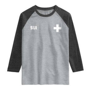 Switzerland Raglan Shirt Retro Swiss Flag