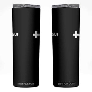 Switzerland Skinny Tumbler Retro Swiss Flag TS10 Black Print Your Wear